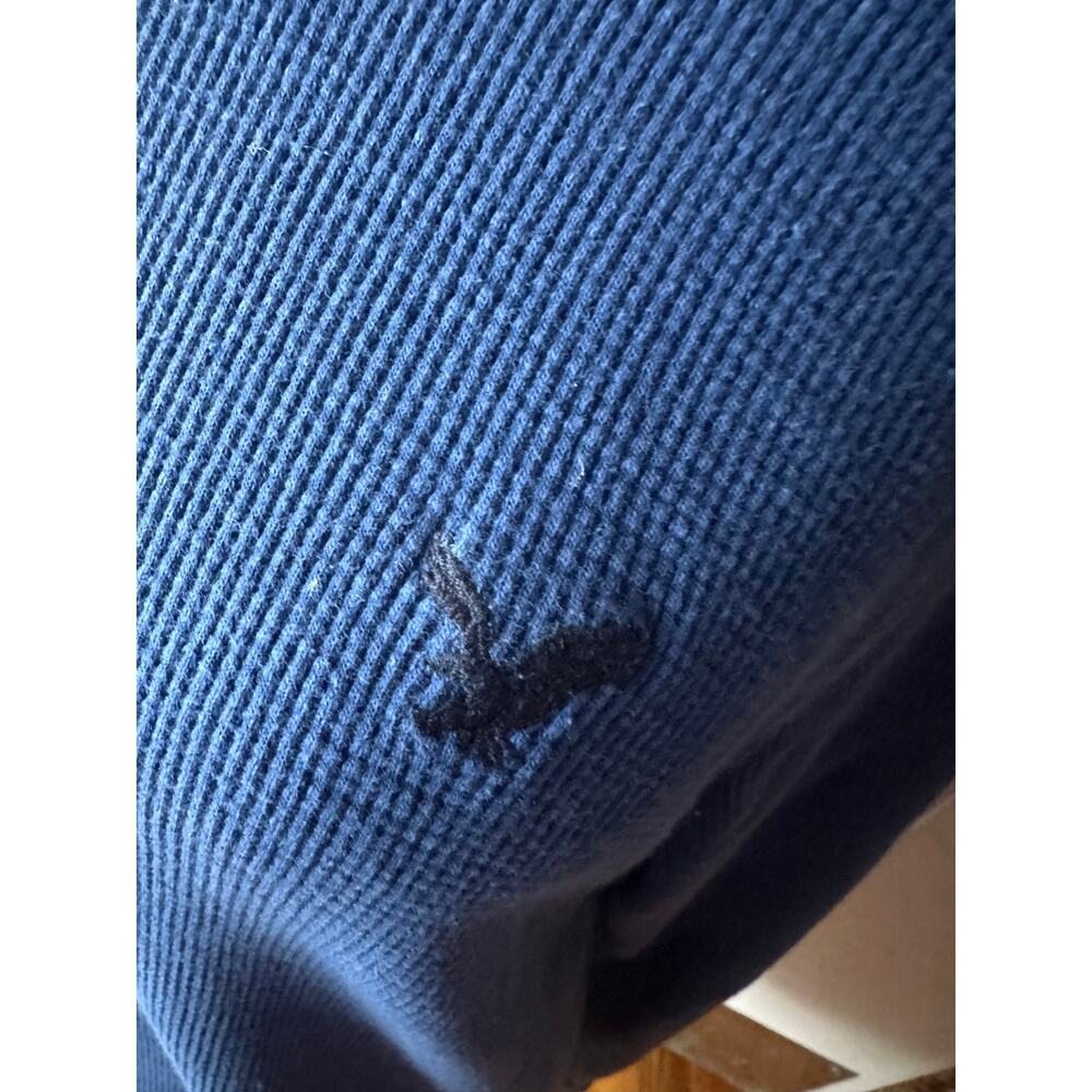 American Eagle Blue Waffle Knit Thermal Shirt Men’s L - Picture 8 of 8